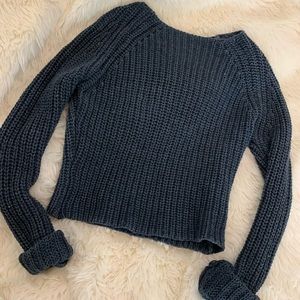Blue Ribbed Sweater